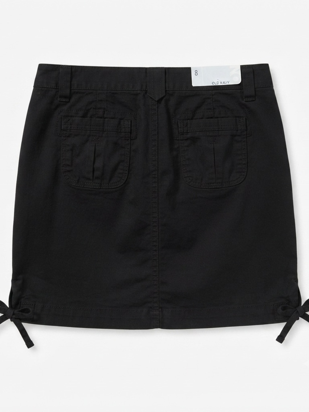 Old Navy Black Utility Cargo Tie-Hem Mini Skirt Size 8 - Picture 4 of 5